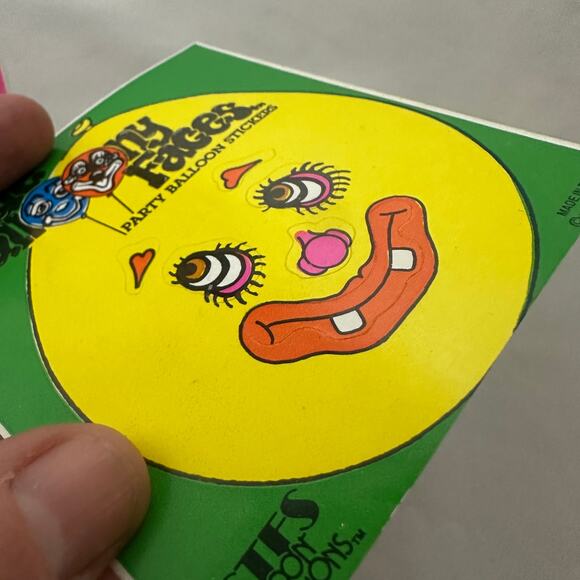 Vintage 1990 Estes Balloon Expressions Little Balloony Faces Party Stickers (2) - Picture 7 of 8